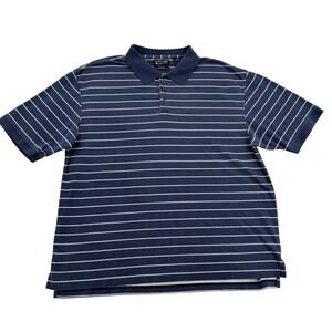 Austin Golf Men XXL Navy Blue Striped Cool Skin Polo Shirt Short Sleeve RN098223
